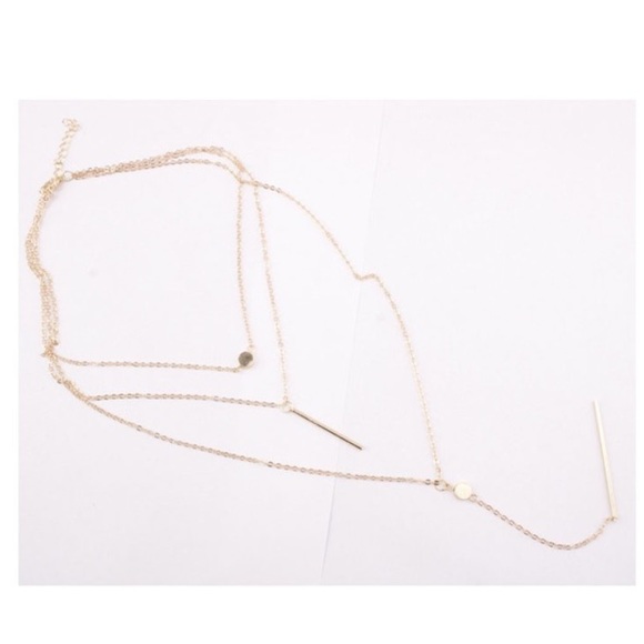 ⭐️ Awesome Triple 3 Layered Bars And Circles Boho Tassel Necklace Silver Or Gold - Picture 7 of 15